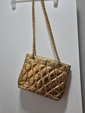 Gold Quilted Chain Shoulder Bag